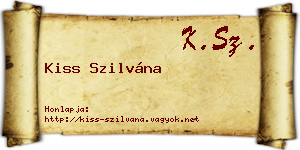 Kiss Szilvána névjegykártya