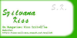 szilvana kiss business card